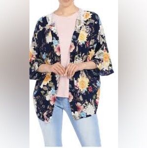 Coco + Carmen Lexi Floral Lace Collar‎ Cardigan Flowy Boho Lightweight Size OS
